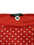 LAUREN Ralph Lauren Red Polka Dot Blouse 3/4 Sleeve Cotton Women’s M