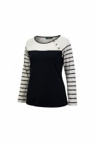 Lauren Ralph Lauren Μπλούζα Ριγέ Μανίκια Navy / Λευκό
