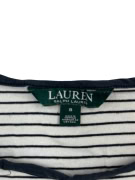 LAUREN RALPH LAUREN ΜΠΛΟΥΖΑ ΡΙΓΕ NAUTICAL STYLE ΜΕ ΚΕΝΤΗΤΟ ΛΟΓΟΤΥΠΟ ΛΕΥΚΟ/ΜΠΛΕ ΓΥΝΑΙΚΕΙΑ SMALL