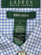 LAUREN RALPH LAUREN ΠΟΥΚΑΜΙΣΟ NON-IRON ΚΑΡΟ ΜΠΛΕ ΑΝΔΡΙΚΟ L