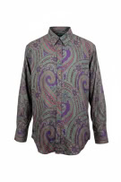 LAUREN RALPH LAUREN ΠΟΥΚΑΜΙΣΟ PAISLEY PATTERN ΜΩΒ UNISEX L