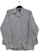 LAUREN RALPH LAUREN ΠΟΥΚΑΜΙΣΟ ΡΙΓΕ ΜΩΒ/ΛΕΥΚΟ UNISEX LARGE preowned