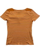 LAUREN RALPH LAUREN T-Shirt Ριγέ Κουμπιά Πορτοκαλί Γυναικείο S