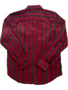 LAUREN VINTAGE STRIPED SHIRT BURGUNDY WOMEN PRE OWNED S