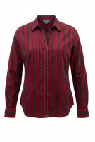LAUREN VINTAGE STRIPED SHIRT BURGUNDY WOMEN PRE OWNED S
