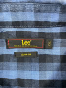 LEE Camicia slim fit a quadri blu/nero da uomo XXL