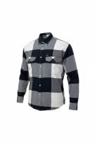 LES COPAINS SPORTSWEAR SHIRT CHECK NAVY GREY WHITE MENS PRE OWNED L