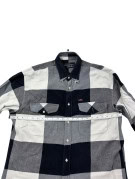 LES COPAINS SPORTSWEAR SHIRT CHECK NAVY GREY WHITE MENS PRE OWNED L