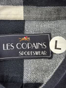 LES COPAINS SPORTSWEAR SHIRT CHECK NAVY GREY WHITE MENS PRE OWNED L