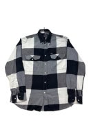 LES COPAINS SPORTSWEAR SHIRT CHECK NAVY GREY WHITE MENS PRE OWNED L