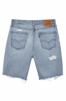 LEVI STRAUSS DENIM SHORTS DISTRESSED BLUE MENS PRE OWNED M