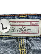 LEVI STRAUSS SIGNATURE CARPENTER ΤΖΙΝ ΒΕΡΜΟΥΔΑ WORKWEAR WASHED BLUE ΑΝΤΡΙΚΟ PRE OWNED L