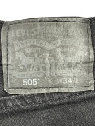 LEVI'S 505 DENIM SHORTS LOGO BLACK UNISEX L