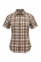 Levi's Short Sleeve Shirt Slim Fit Plaid Beige-White-Red Women's M