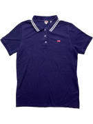 LEVI\'S POLO BLU UOMO CON DETTAGLIO A RIGHE SUL COLLETTO S