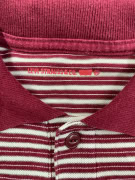LEVI\'S polo a righe con logo bordeaux-bianco da uomo M