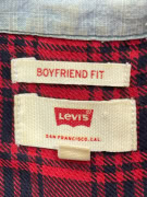 LEVI\'S CAMICIA BOYFRIEND FIT A QUADRI ROSSA DA UOMO M