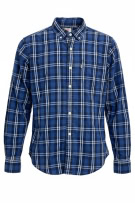 LEVI\'S CAMICIA A MANICHE LUNGHE CHECKED CLASSIC LOGO BLU DA UOMO SMALL
