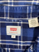 LEVI\'S CAMICIA A MANICHE LUNGHE CHECKED CLASSIC LOGO BLU DA UOMO SMALL