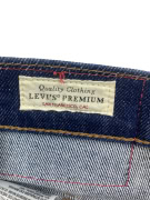 LEVI\'S PREMIUM bermuda jeans cut-off con patch logo in pelle blu scuro unisex M
