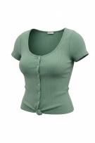 LEVI'S T-Shirt Ribbed Cardigan Style Sage Green Γυναικείο Medium