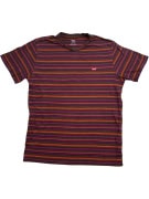 LEVI'S STRIPED T-SHIRT WITH LOGO TAB BROWN UNISEX MEDIUM