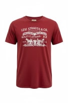 LEVI'S T-Shirt Two Horse Logo Vintage Κόκκινο Unisex Small (16)