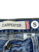 LEVIS DENIM CARPENTER SHORTS WORKWEAR WASHED BLUE MENS PRE OWNED S