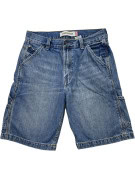 LEVIS DENIM CARPENTER SHORTS WORKWEAR WASHED BLUE MENS PRE OWNED S