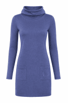 LIU JO MINI DRESS HIGH NECK BLUE WOMEN PRE OWNED S