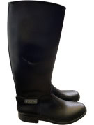 LIU JO RAIN BOOTS MINIMAL BLACK WOMENS PRE OWNED EU 38