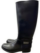LIU JO RAIN BOOTS MINIMAL BLACK WOMENS PRE OWNED EU 38