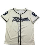 LOS ANGELES GRAPHIC BASEBALL JERSEY CREAM MEN PRE OWNED S