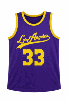 LOS ANGELES BASKETBALL JERSEY STREETWEAR PURPLE MEN PRE OWNED L