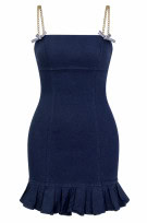 LUISA SPAGNOLI ΦΟΡΕΜΑ ΜΙΝΙ NAVY ΓΥΝΑΙΚΕΙΟ PRE OWNED
