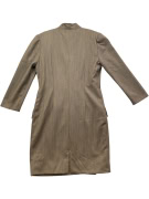 LUISA SPAGNOLI 80s BUTTON-FRONT BLAZER DRESS BROWN/GREY WOMENS L