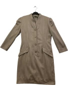 LUISA SPAGNOLI 80s BUTTON-FRONT BLAZER DRESS BROWN/GREY WOMENS L