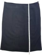 LUISA SPAGNOLI PINSTRIPE SKIRT BLACK WOMEN'S XXL