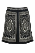 LUISA SPAGNOLI GONNA PLISSETTATA FANTASIA BAROCCA NERO/BIANCO DONNA XXL