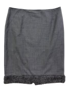 Luisa Spagnoli Grey Skirt with Wool Hem Women’s Size L