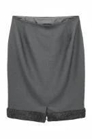 Luisa Spagnoli Grey Skirt with Wool Hem Women’s Size L