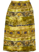 LUISA SPAGNOLI MAXI ΦΟΥΣΤΑ 90s ΜΕ FLORAL PATTERN ΚΙΤΡΙΝΗ / ΩΧΡΑ ΓΥΝΑΙΚΕΙΑ XS