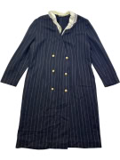 LUISA SPAGNOLI CAPPOTTO A RIGHE ANNI \'90 DOPPIOPETTO BLU SCURO DA DONNA L