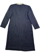 LUISA SPAGNOLI CAPPOTTO A RIGHE ANNI \'90 DOPPIOPETTO BLU SCURO DA DONNA L