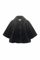 Machalie Vintage Faux Fur Coat Cape Logo Black Women’s One Size (XL Fit)