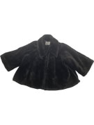 Machalie Vintage Faux Fur Coat Cape Logo Black Women’s One Size (XL Fit)