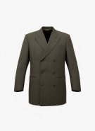 MADE IN ITALY Giacca vintage doppiopetto mélange grigio/marrone da uomo M/L