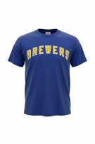 Majestic Brewers T-Shirt Big Logo Blu UNISEX S