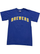 Majestic Brewers T-Shirt Big Logo Blu UNISEX S