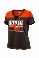 Majestic Cleveland Browns T-Shirt Nero-Arancione da Donna L